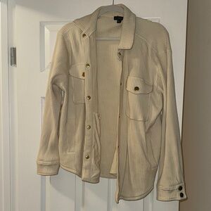 Jcrew Cream Button-Up Women's Jacket
